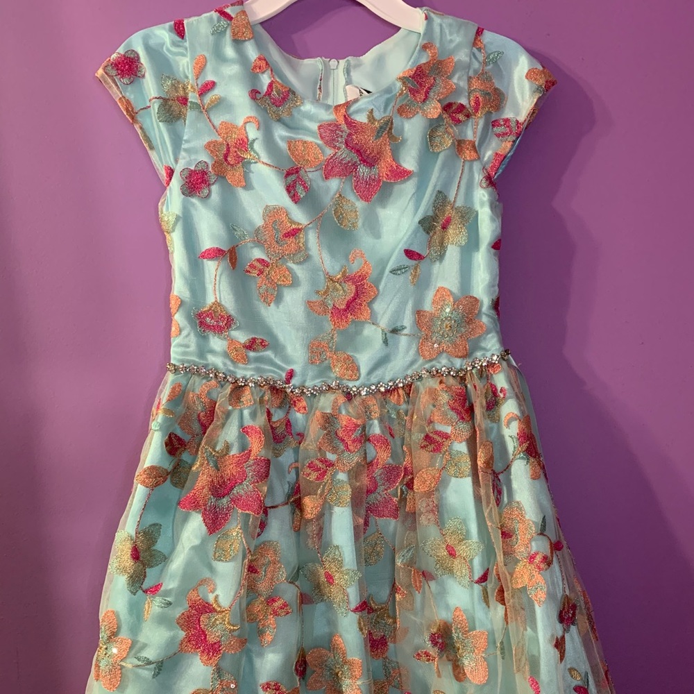 Light Blue Flora Dress